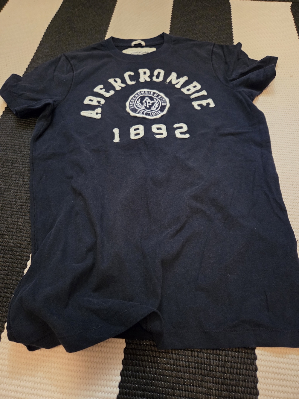 Abercrombie & Fitch Navy Graphic Muscle Tee - 1892 Logo